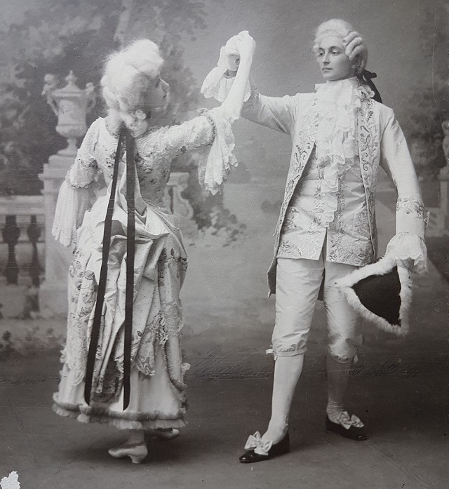 Countess Olga Kleinmichel and partner at fancy dress ball